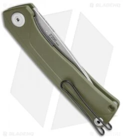 Acta Non Verba Knives Z200 Liner Lock Knife Olive G-10 (3.5" Stonewash) -eos || Kershaw || Spyderco Shop Acta Non Verba Knives NF LL Olive G 10 SW BHQ 116613 jr side