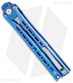 Artisan Cutlery Kinetic-Tool Automatic Butterfly Tool Blue Titanium (4" SW) -eos || Kershaw || Spyderco Shop Artisan Cutlery Kinetic Tool Auto Butterfly Blue Ti SW BHQ 112058 jr side