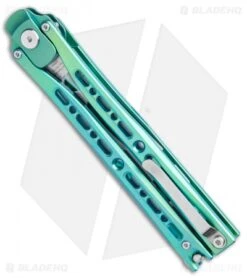 Artisan Cutlery Kinetic-Tool Automatic Butterfly Tool Green Titanium (4" SW) -eos || Kershaw || Spyderco Shop Artisan Cutlery Kinetic Tool Auto Butterfly Green Ti SW BHQ 1120 jr side
