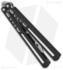 BBbarfly BBFireFly Knife Style Bottle Opener Balisong Black (4.25" Satin) -eos || Kershaw || Spyderco Shop BB Barfly FireFly Black Style Bottle Opener Butterfly BHQ 135621 jr side