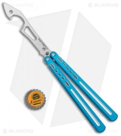 BBbarfly BBFireFly Knife Style Bottle Opener Balisong Blue (4.25" Satin) -eos || Kershaw || Spyderco Shop BB Barfly FireFly Blue Style Bottle Opener Butterfly BHQ 135620 jr bottlecap