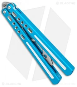 BBbarfly BBFireFly Knife Style Bottle Opener Balisong Blue (4.25" Satin) -eos || Kershaw || Spyderco Shop BB Barfly FireFly Blue Style Bottle Opener Butterfly BHQ 135620 jr side