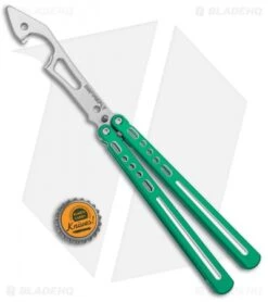 BBbarfly BBFireFly Knife Style Bottle Opener Balisong Green (4.25" Satin) -eos || Kershaw || Spyderco Shop BB Barfly FireFly Green Style Bottle Opener Butterfly BHQ 135624 jr bottlecap