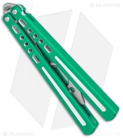 BBbarfly BBFireFly Knife Style Bottle Opener Balisong Green (4.25" Satin) -eos || Kershaw || Spyderco Shop BB Barfly FireFly Green Style Bottle Opener Butterfly BHQ 135624 jr side