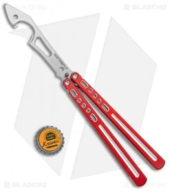BBbarfly BBFireFly Knife Style Bottle Opener Balisong Red (4.25" Satin) -eos || Kershaw || Spyderco Shop BB Barfly FireFly Red Style Bottle Opener Butterfly BHQ 135623 jr bottlecap