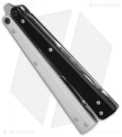 BB Barfly Pro Model Bottle Opener Butterfly Trainer (Black/White) -eos || Kershaw || Spyderco Shop BB Barfly Pro Model Bottle Opener Butterfly Trainer Black White BHQ 87776 er spine