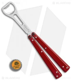 BB Barfly Pro Model Bottle Opener Butterfly Trainer (Red) -eos || Kershaw || Spyderco Shop BB Barfly Pro Model Bottle Opener Butterfly Trainer Red BHQ 87773 er bottlecap