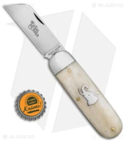 GEC Tidioute Cutlery 36 Toe Nail Clipper Knife Ivory Bone (3" Satin) 363122 -eos || Kershaw || Spyderco Shop BHQ 141491 td size