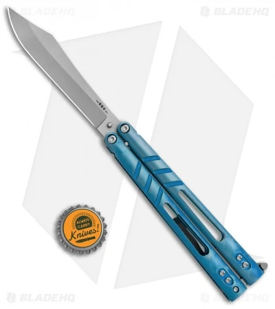 BRS Alpha Beast Infinity Balisong Butterfly Knife Titanium Blue (4.5" SW) 6 BRS Alpha Beast Infinity Balisong Butterfly Knife Titanium Blue (4.5" SW) - Image 4