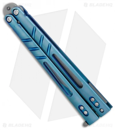 BRS Alpha Beast Infinity Balisong Butterfly Knife Titanium Blue (4.5" SW) 4 BRS Alpha Beast Infinity Balisong Butterfly Knife Titanium Blue (4.5" SW) - Image 2