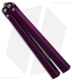 BRS Barebones Balisong Butterfly Knife Purple Aluminum Channel (4.5" SW) -eos || Kershaw || Spyderco Shop BRS Barebones Balisong Butterfly KNife Purple Alum Channel 4in SW BHQ 181397 td side