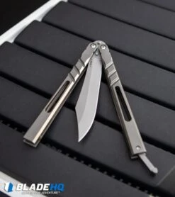 BRS Channel Alpha Beast Balisong Butterfly Knife Titanium (4.5" Stonewash) CHAB -eos || Kershaw || Spyderco Shop BRS Channel Alpha Beast Balisong Butterfly Knife Titanium Stonewash CHAB BHQ 87554 kp raptor vent web
