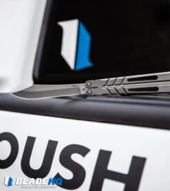 BRS Channel Alpha Beast Balisong Butterfly Knife Titanium (4.5" Stonewash) CHAB -eos || Kershaw || Spyderco Shop BRS Channel Alpha Beast Balisong Butterfly Knife Titanium Stonewash CHAB BHQ 87554 kp raptor web