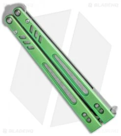 BRS Hybrid Replicant Alt Balisong Butterfly Knife Green Titanium (4.6" SW) -eos || Kershaw || Spyderco Shop BRS Hybrid Replicant Balisong Butterfly Green Ti SW SP BHQ 117130 jr side 1