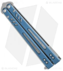 BRS Hybrid Replicant Standard Balisong Butterfly Knife Blue Titanium (4.6" SW) -eos || Kershaw || Spyderco Shop BRS Hybrid Replicant Blaisong Butterfly Blue Ti Standard SW BHQ 135467 jr spine 1