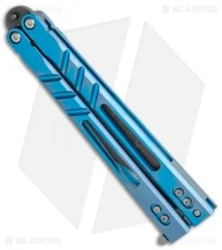 BRS Premium Alpha Beast Balisong Butterfly Knife Blue Ti (4.5" Acid) -eos || Kershaw || Spyderco Shop BRS Premium Alpha Beast Balisong Blue Ti Acid BHQ 115541 jr spine