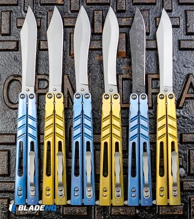 BRS Alpha Beast Infinity Balisong Butterfly Knife Titanium Blue (4.5" SW) 7 BRS Alpha Beast Infinity Balisong Butterfly Knife Titanium Blue (4.5" SW) - Image 5