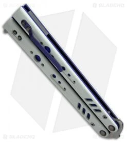 BRS Premium Replicant ALT Bali Butterfly Knife White G-10/Purple Ti (4.5" SW) -eos || Kershaw || Spyderco Shop BRS Premium Replicant ALT Balisong Butterfly White Purple BHQ 51526 jr side