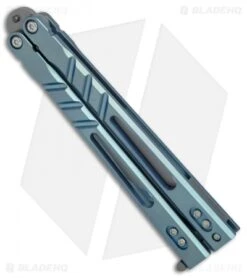 BRS Premium Alpha Beast Balisong Butterfly Knife Blue Ti W/ Clip (4.5" SW) -eos || Kershaw || Spyderco Shop BRS Premium STD Alpha Beast Bali Blue Ti SW BHQ 82960 er spine