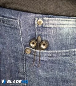 BaliYo By Spyderco Butterfly Pen Fisher Space Pen (Black/Gray) USA Made -eos || Kershaw || Spyderco Shop BaliYo by Spyderco Pen Butterfly Flipper Black BHQ 4501 kp in pocket web