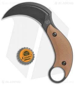 Bastinelli Creations B.A.K. Karambit Fixed Blade Knife Coyote G-10 (3.25" Black) -eos || Kershaw || Spyderco Shop Bastinelli Creations B.A.K 3D Coyote BHQ 115145 jr bottlecap