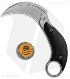 Bastinelli Creations B.A.K. Karambit Fixed Blade Knife Black G-10 (3.25" SW) -eos || Kershaw || Spyderco Shop Bastinelli Creations BAK SW BAS213 BHQ 86906 jr bottlecap