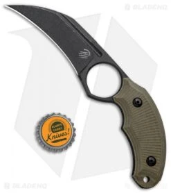 Bastinelli Creations HARPY Karambit Fixed Blade OD Green (3.25" Black SW) -eos || Kershaw || Spyderco Shop Bastinelli Creations HARPY Fixed OD Green BHQ 98865 jr bottlecap