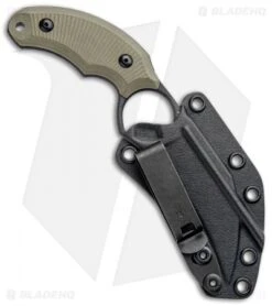 Bastinelli Creations HARPY Karambit Fixed Blade OD Green (3.25" Black SW) -eos || Kershaw || Spyderco Shop Bastinelli Creations HARPY Fixed OD Green BHQ 98865 jr sheath