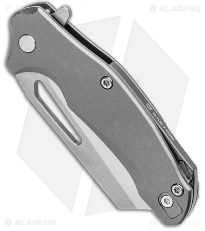 Bastion Braza Mini Bro Cleaver Frame Lock Gray Stainless (2" Satin) 4 Bastion Braza Mini Bro Cleaver Frame Lock Gray Stainless (2" Satin) - Image 2