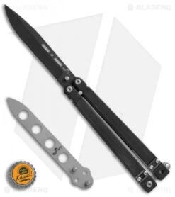 Bear OPS Bear-Song II Butterfly Black G-10 Knife (4.5" Black + Trainer) 35999 -eos || Kershaw || Spyderco Shop Bear OPS Bear song II Butterfly Black G 10 BHQ 50068 er bottlecap