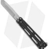 Bear OPS Bear-Song IV Tanto Butterfly Knife Black (3.75" Bead Blast) -eos || Kershaw || Spyderco Shop Bear Ops Bear Song IV tanto black bb BHQ 39364 er