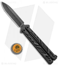 Bear Ops Bear Song VII Butterfly Knife Titanium (4" Black SW) -eos || Kershaw || Spyderco Shop Bear Ops Bear Song VII Butterfly Ti Black SW BHQ 94479 jr bottlecap