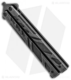 Bear Ops Bear Song VII Butterfly Knife Titanium (4" Black SW) -eos || Kershaw || Spyderco Shop Bear Ops Bear Song VII Butterfly Ti Black SW BHQ 94479 jr spine