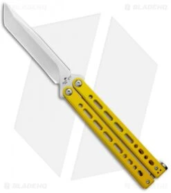 Bear Ops Bear Song VIII Butterfly Knife Tanto Yellow Steel (4.5" Satin)