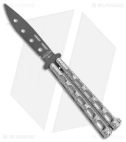 Bear & Son 115TR Large Butterfly Knife Trainer Silver Vein (4" Black)