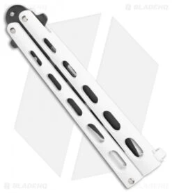 Bear & Son 115WTR Large Butterfly Knife Trainer White (4" Black) -eos || Kershaw || Spyderco Shop Bear Son 115WTR Large Butterfly Trainer White Black BHQ 107301 jr side