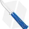 Bear & Son 117 Large Butterfly Knife Blue (4" Satin) -eos || Kershaw || Spyderco Shop Bear Son Butterfly Blue 117BL BHQ 114368 LS