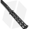 Bear & Son 115TANB Tanto Butterfly Knife Black (4" Black) -eos || Kershaw || Spyderco Shop Bear Son Large Butterfly Black Tanto 115TANB BHQ 50073 jr 1