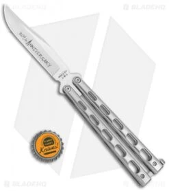 Bear & Son 30th Anniversary SS14-D2 Polished Butterfly Knife (5" Satin) -eos || Kershaw || Spyderco Shop Bear and Son 30th Anniversary SS14 D2 Polished Butterfly BB ANNSS14 D2 BHQ 121783 jr bottlecap