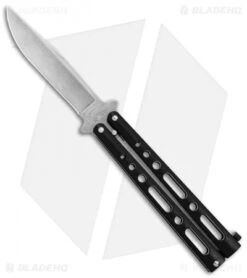 Bear & Son Butterfly Balisong Knife Black Steel (4" Stonewash)