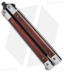 Bear Butterfly Knife W/ Cocobolo Wood Handles (4" Black) CB17 -eos || Kershaw || Spyderco Shop Bear and Son Butterfly Cocobolo Wood Handles Black CB17 BHQ 0888 jr side