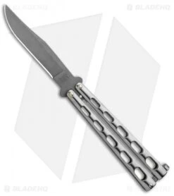 Bear & Son Clip Point Butterfly Knife Stainless Steel (4.1" Bead Blast) SS14