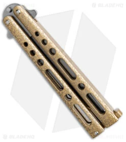 Bear & Son 117 Large Butterfly Knife Gold (4" SW) 117GSW -eos || Kershaw || Spyderco Shop Bear and Son Large Butterfly Gold SW BHQ 140254 jr side