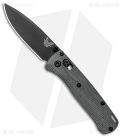 Flytanium Crossfade Black Canvas Micarta + Benchmade Mini Bugout Knife (3" BLK)