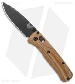 Flytanium Crossfade Natural Linen Micarta + Benchmade Mini Bugout (3" BLK)