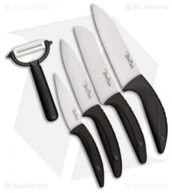 Benchmark Kitchen 5-Piece Black Ceramic Knife Set