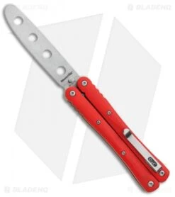 BlackFox Balisong Butterfly Trainer Knife Red G-10 (3.8" Stonewash)