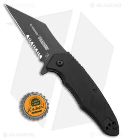 Blackhawk Be-Wharned Sideliner Knife Black G-10 (3.25" Black Partial Serrated) -eos || Kershaw || Spyderco Shop Blackhawk Be Wharned G 10 Sideliner DLC Black Serr BHQ 178057 jr bottlecap