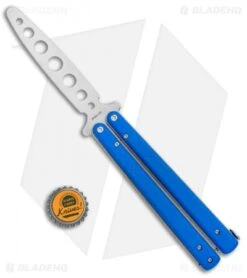 Boker Plus Balisong Trainer Butterfly Knife Blue G-10 (4" Satin) -eos || Kershaw || Spyderco Shop Boker Plus Balisong Trainer Blue G 10 Satin 01BO714SOI BHQ 99635 jr bottlecap