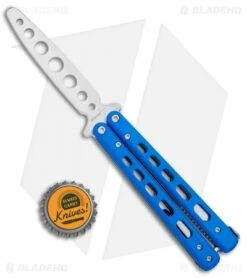Boker Plus Mini Balisong Trainer Blue G-10 (3.25" Satin) 01BO715SOI -eos || Kershaw || Spyderco Shop Boker Plus Mini Balisong Trainer Blue Holes G 10 Satin 01BO715SOI BHQ 99636 jr bottlecap